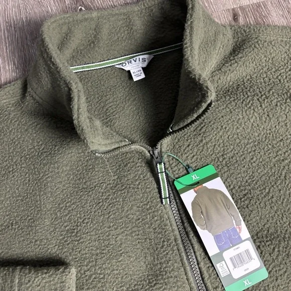 Orvis Jacket Mens XL Olive Green Full Zip Fleece Sherpa 1716801 New Outdoor Warm - Picture 6 of 11